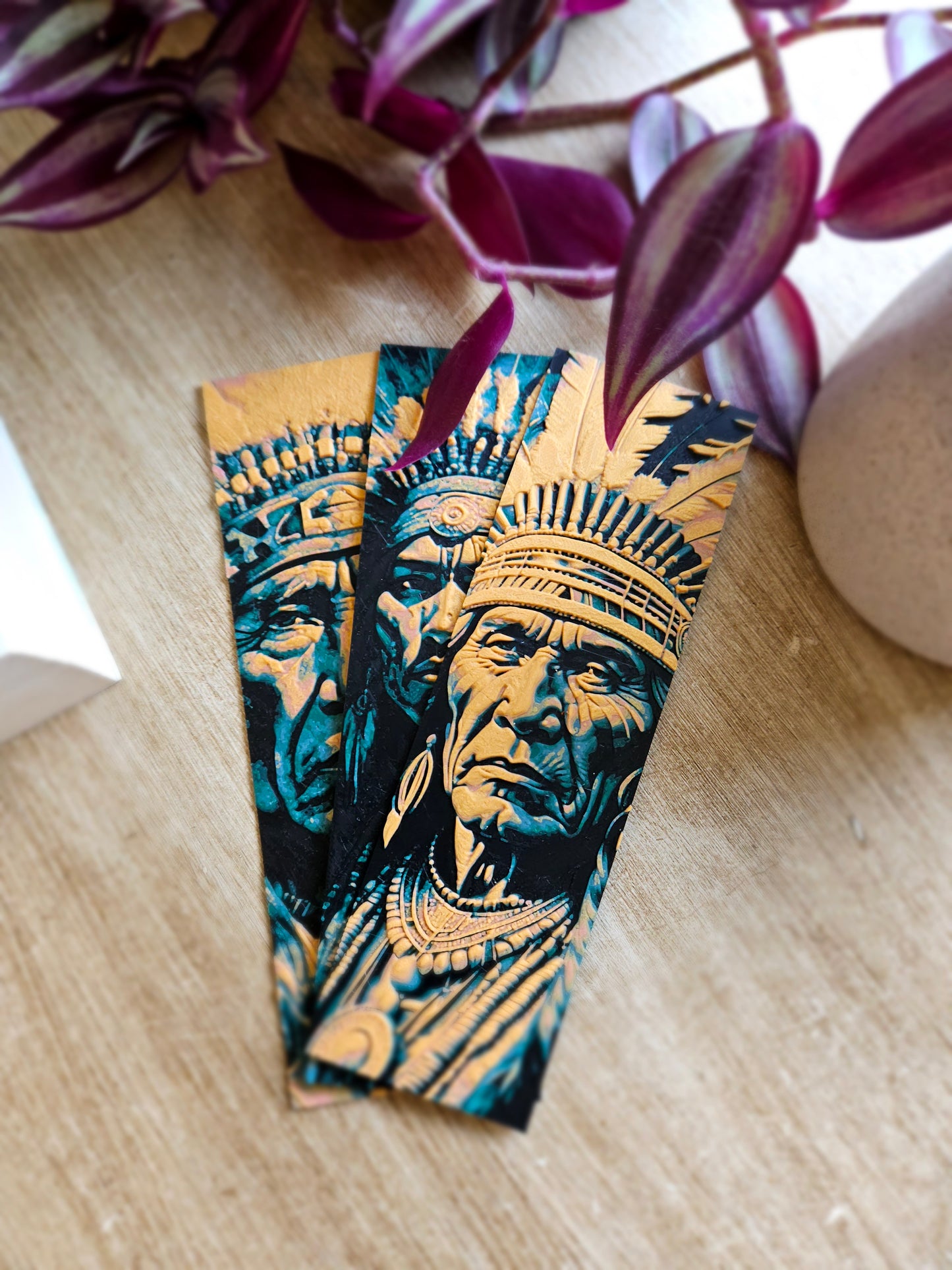 Set of 3 Native American-Inspired 3D Printed Bookmarks | Tribal Heritage Collection