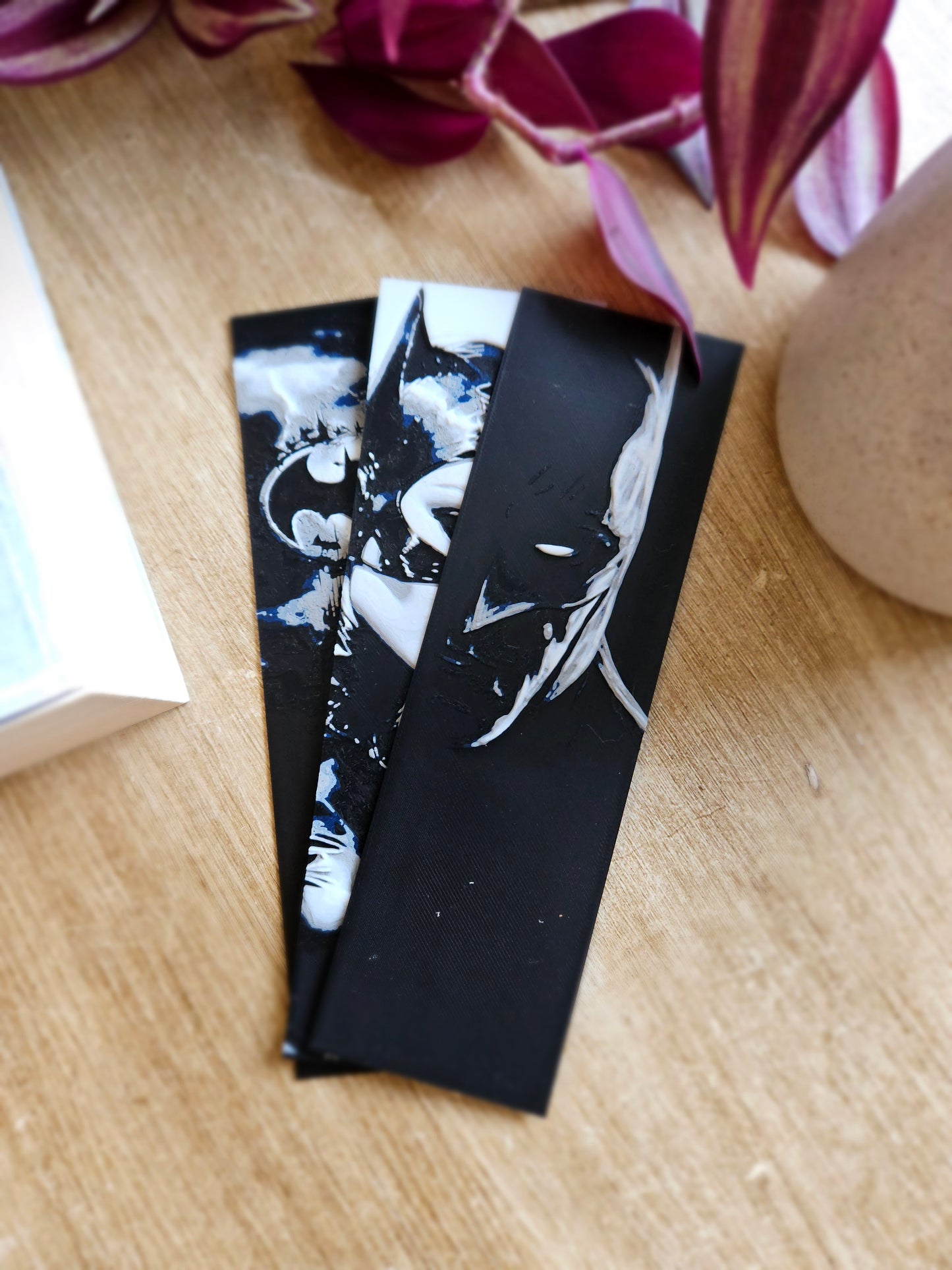 Set of 3 Batman and Catwoman-Inspired 3D Printed Bookmarks | Perfect for Comic Fans