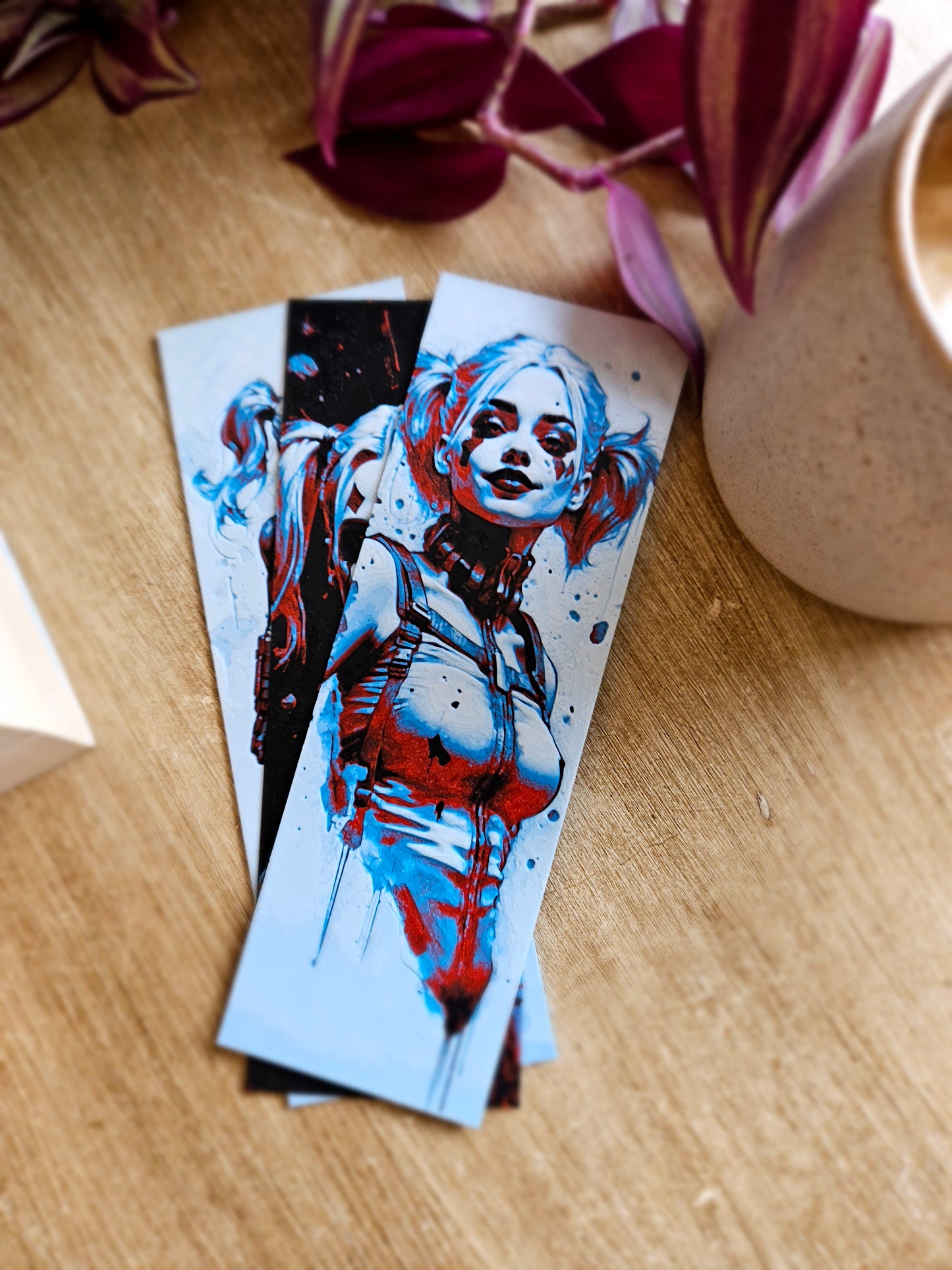 Set of 3 Harley Quinn-Inspired 3D Printed Bookmarks | Perfect for Fans of Iconic Antiheroes