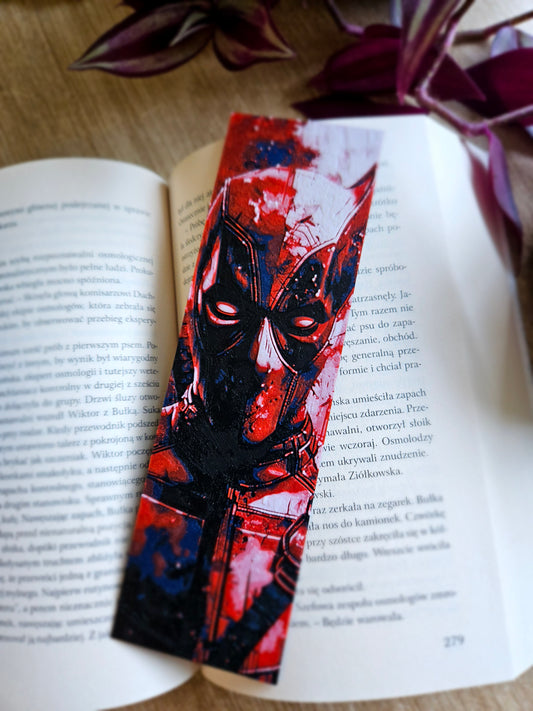 Deadpool-Inspired 3D Printed Bookmark – Bold & Iconic Design