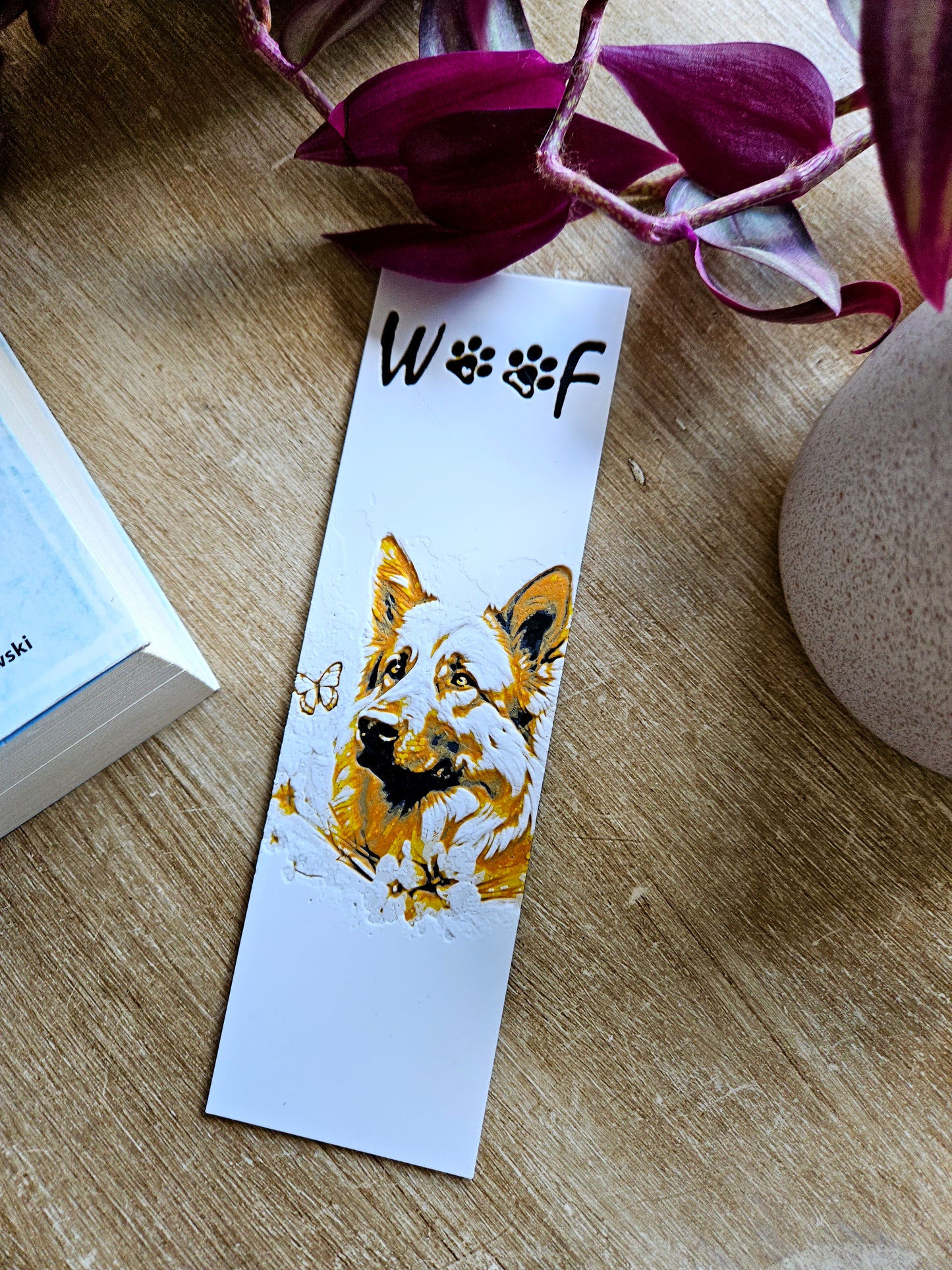 Woof 3D Printed Bookmark – Gentle German Shepherd Design