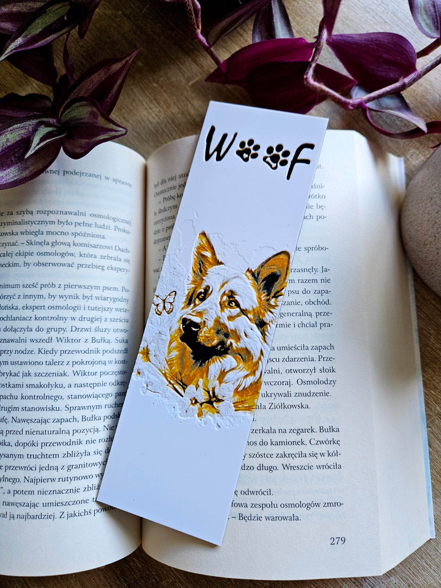 Set of 3 German Shepherd 'Woof' 3D Printed Bookmarks | Perfect for Dog Lovers