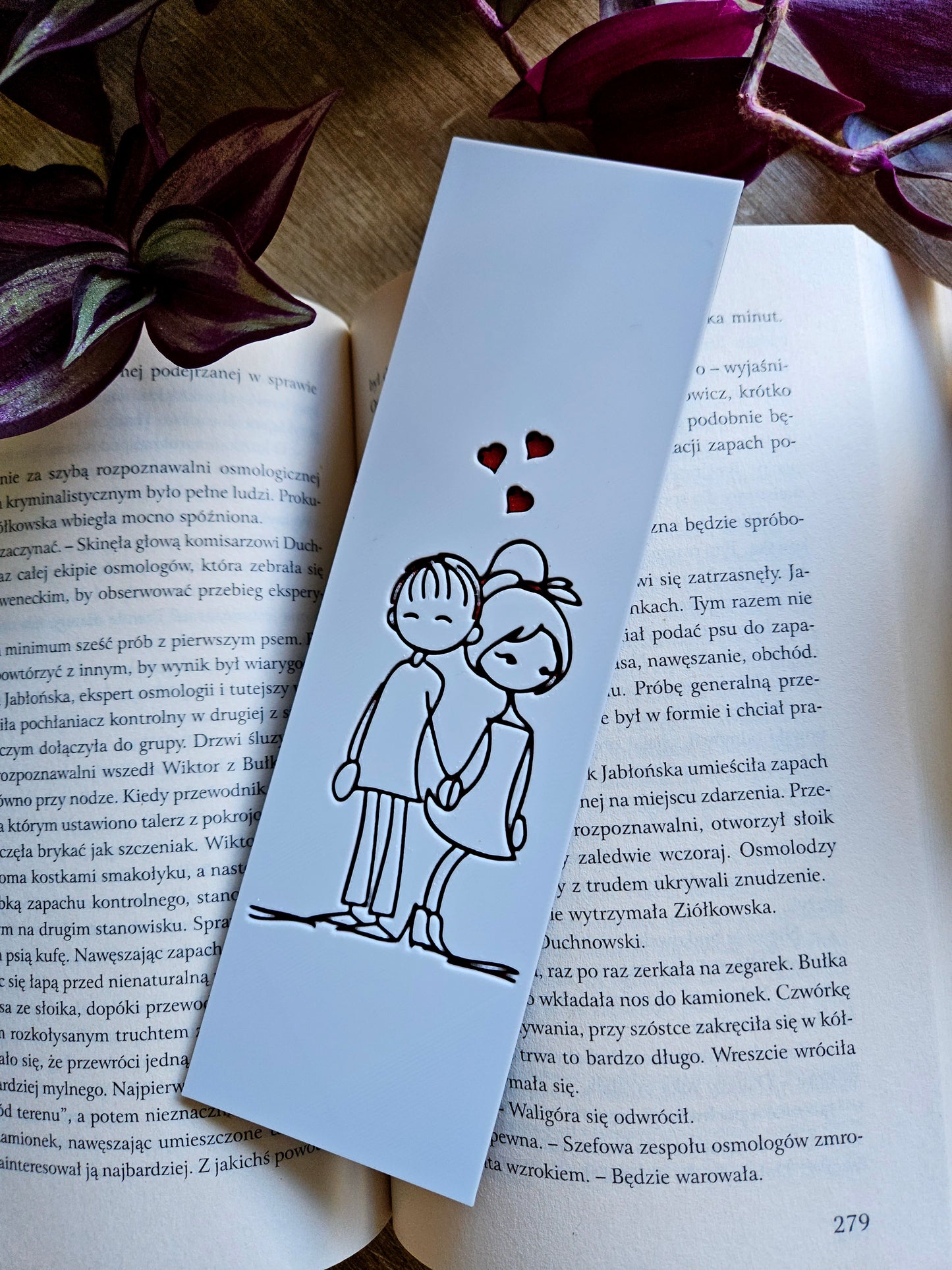 Romantic Stick Figure Bookmark – Love in Every Pag