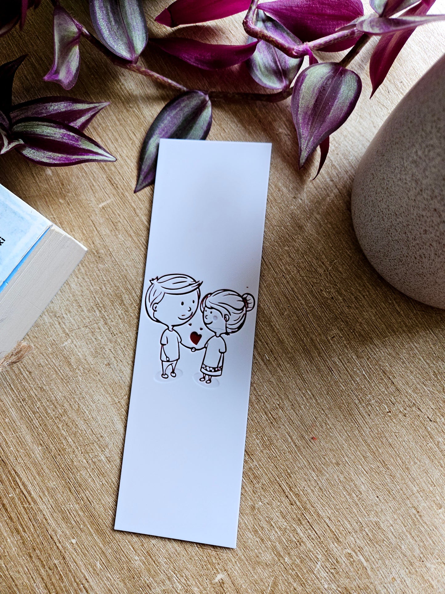 Adorable Love Couple 3D Printed Bookmark