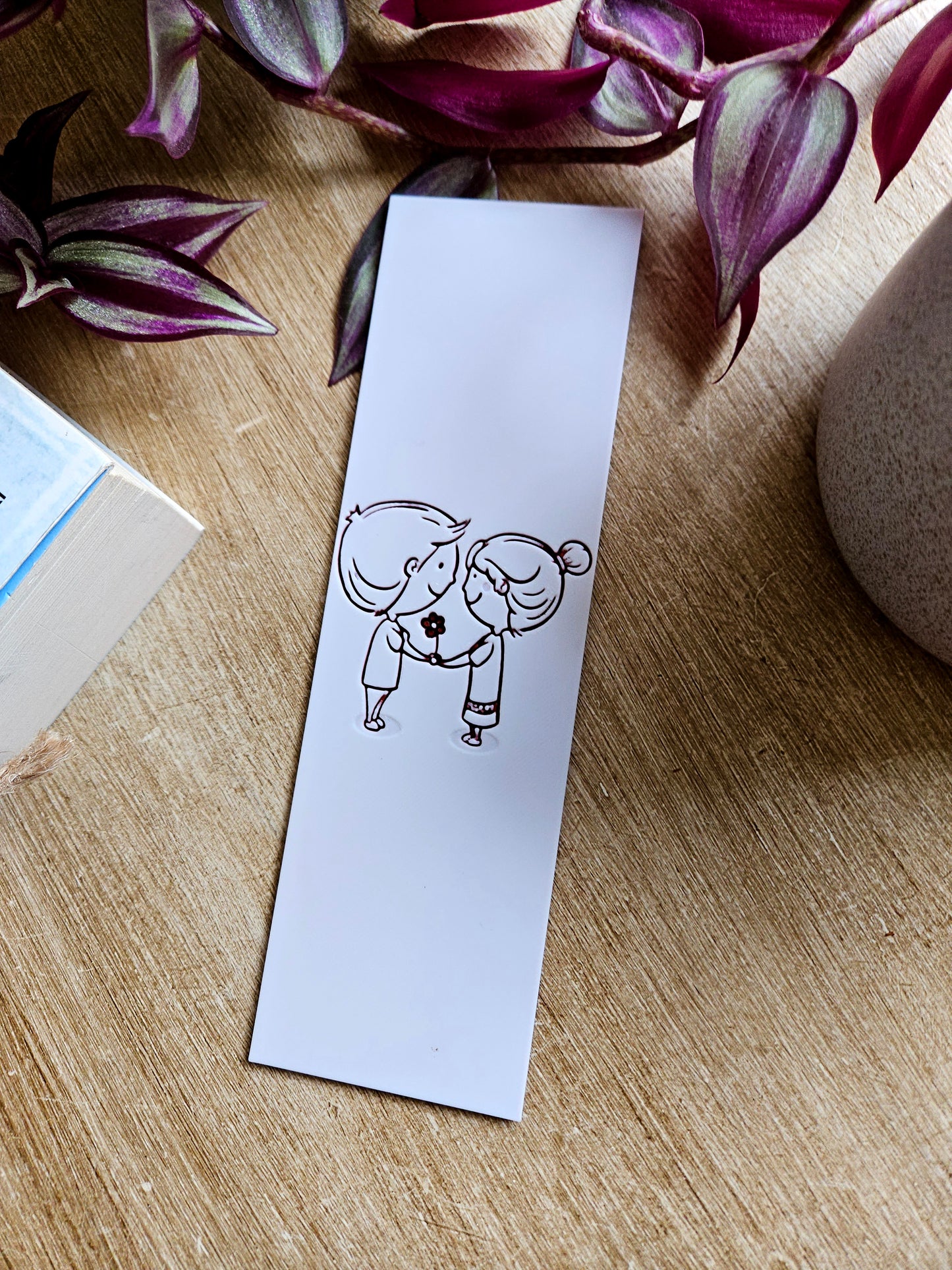 Adorable Couple Love Sketch Bookmark