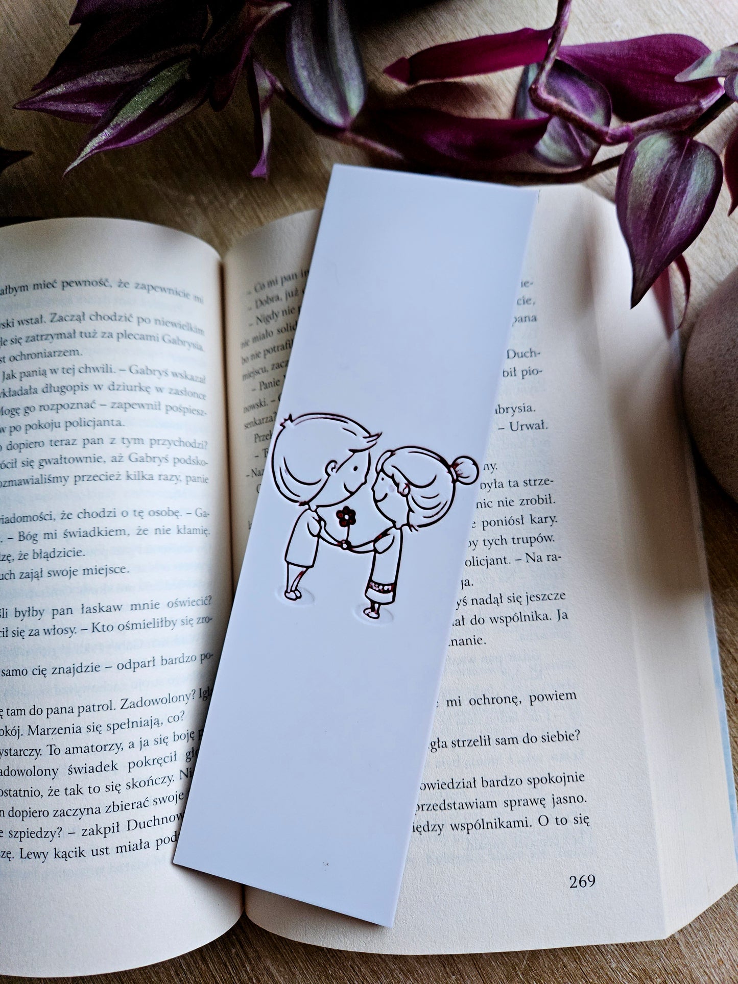 Adorable Couple Love Sketch Bookmark