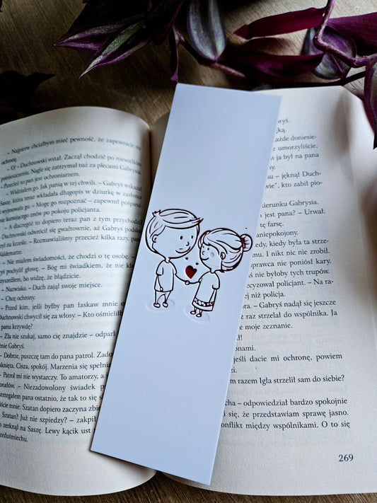 Adorable Love Couple 3D Printed Bookmark