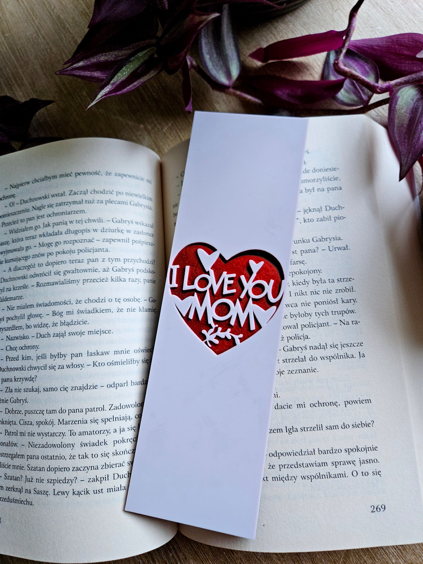 I Love You Mom - Heartfelt 3D Printed Bookmark