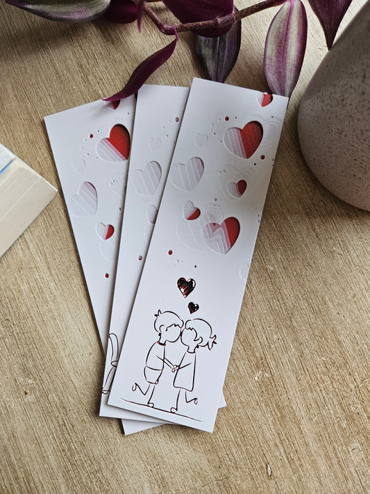 Set of 3 Romantic Couple-Themed 3D Printed Bookmarks | Perfect for Book Lovers & Special Occasions