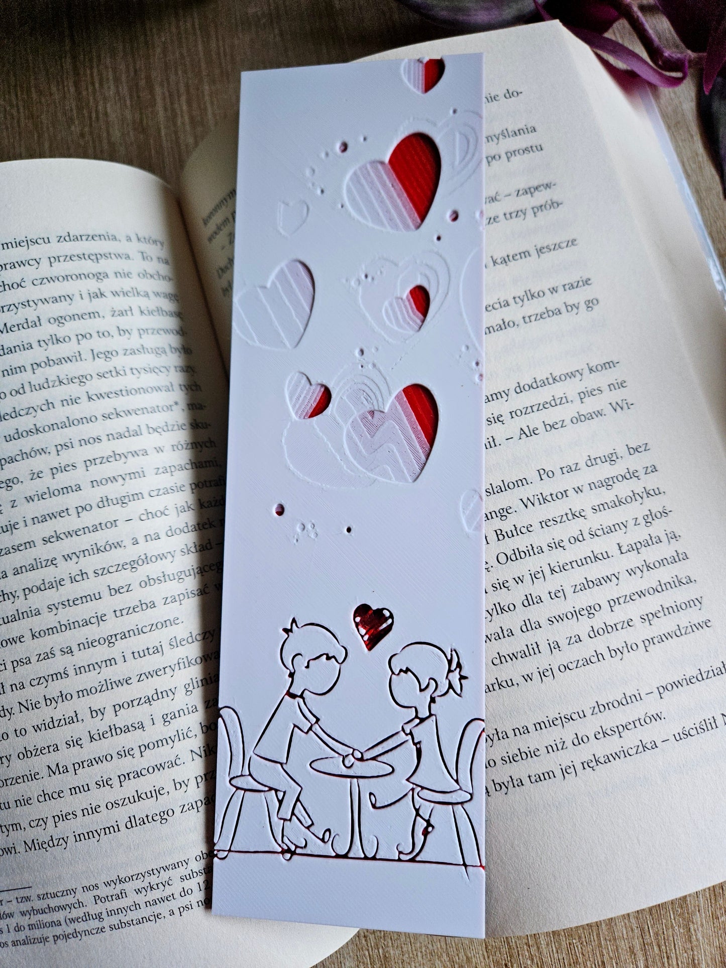 Romantic 3D-Printed Bookmark