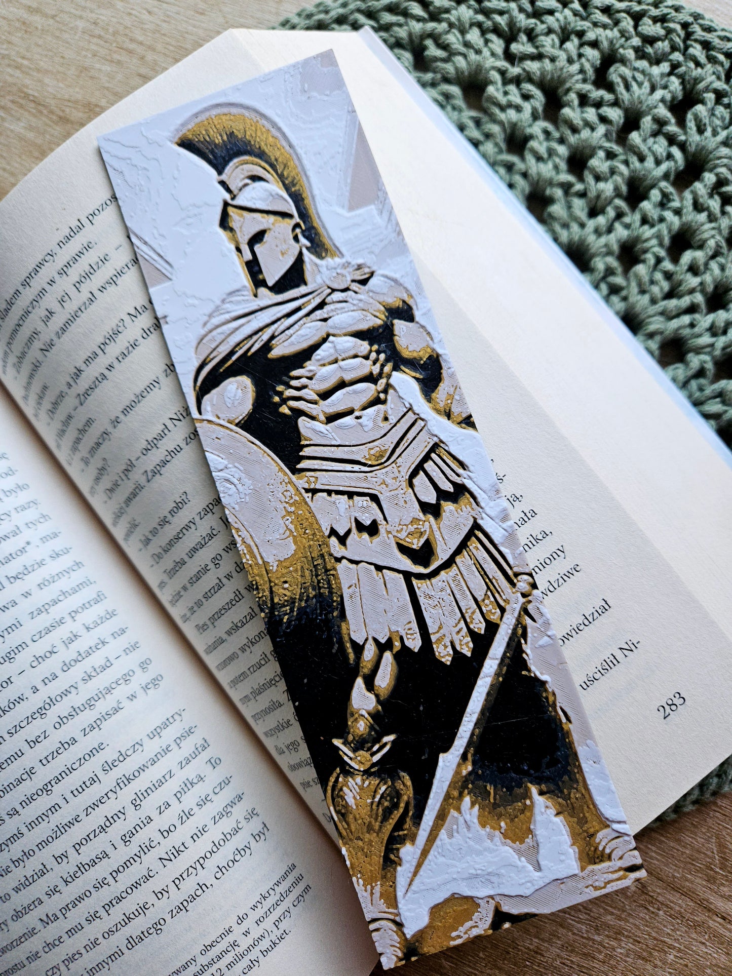 3D Printed Spartan Warrior Bookmark - Ancient Hero Design