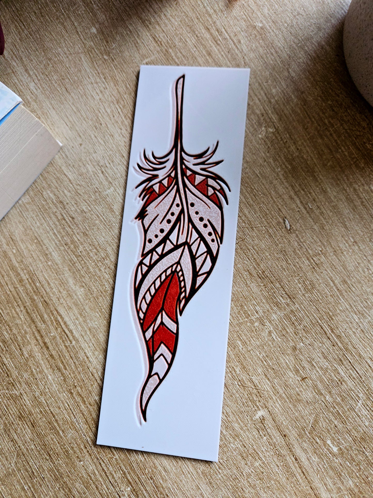 Tribal Feather Art 3D Printed Bookmark