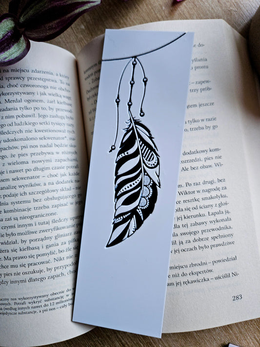 Tribal Feather 3D Printed Bookmark – Intricate Design for Book Lovers