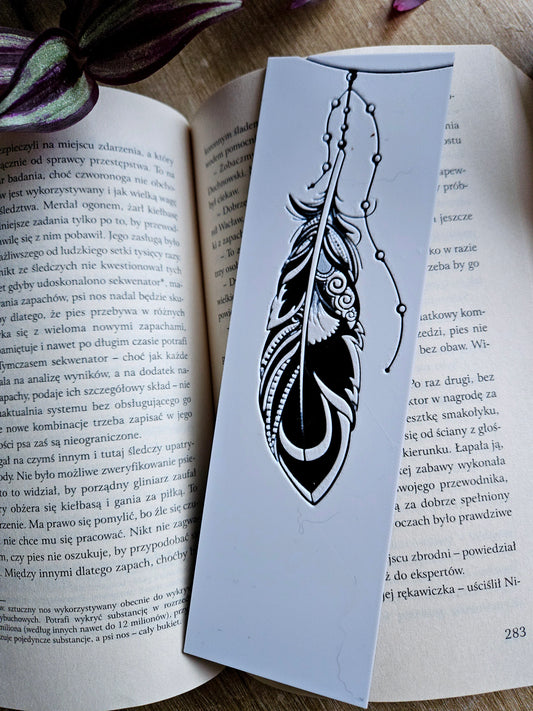 Tribal Feather Elegance 3D Printed Bookmark