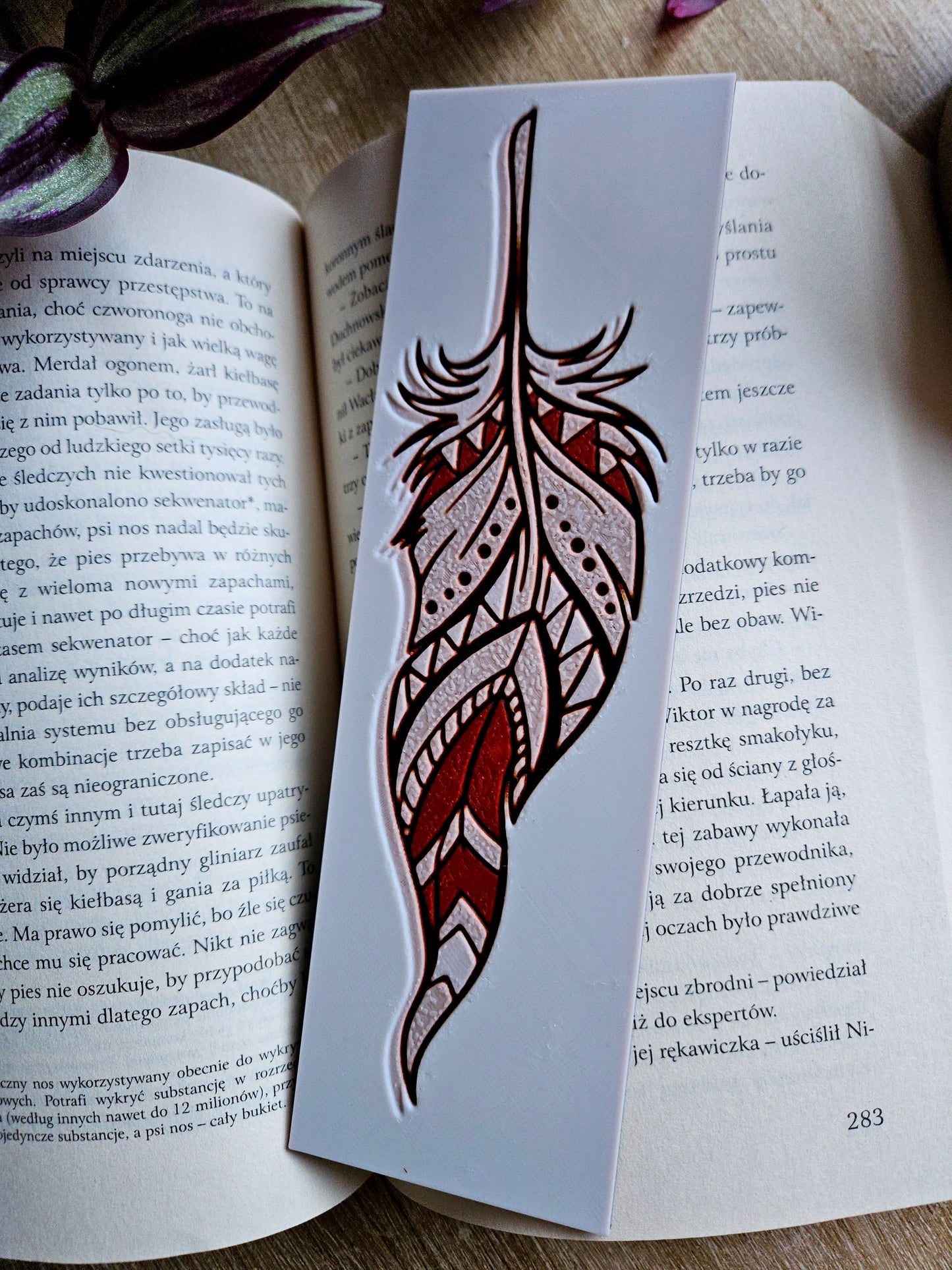 Tribal Feather Art 3D Printed Bookmark