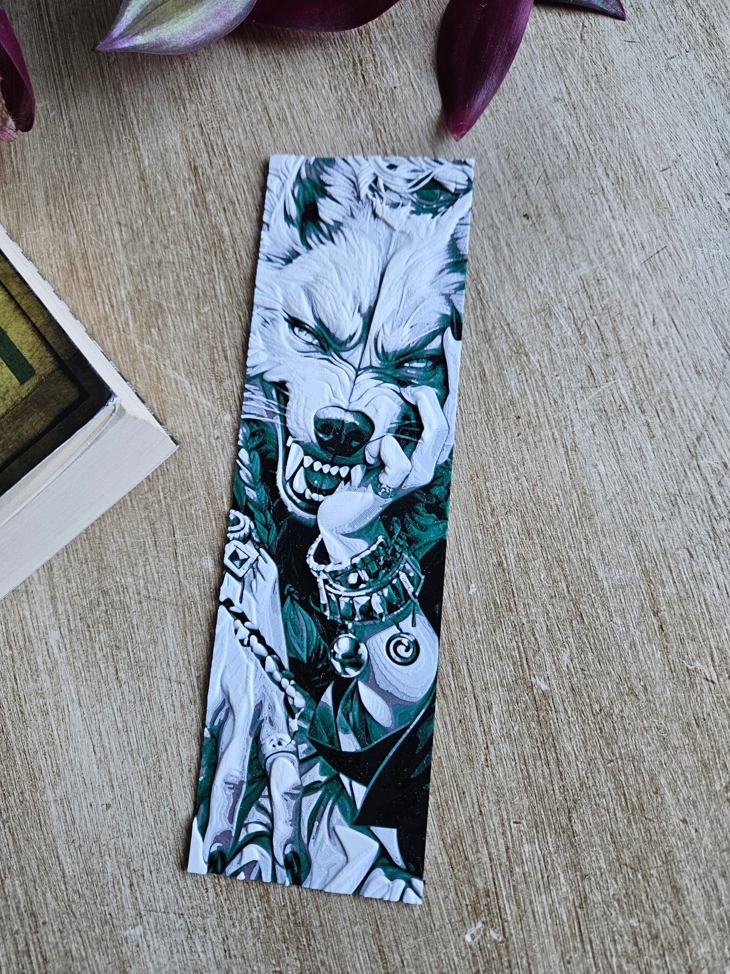 Wild Spirit Wolf Art Bookmark - Unique Fantasy Illustration for Book Lovers