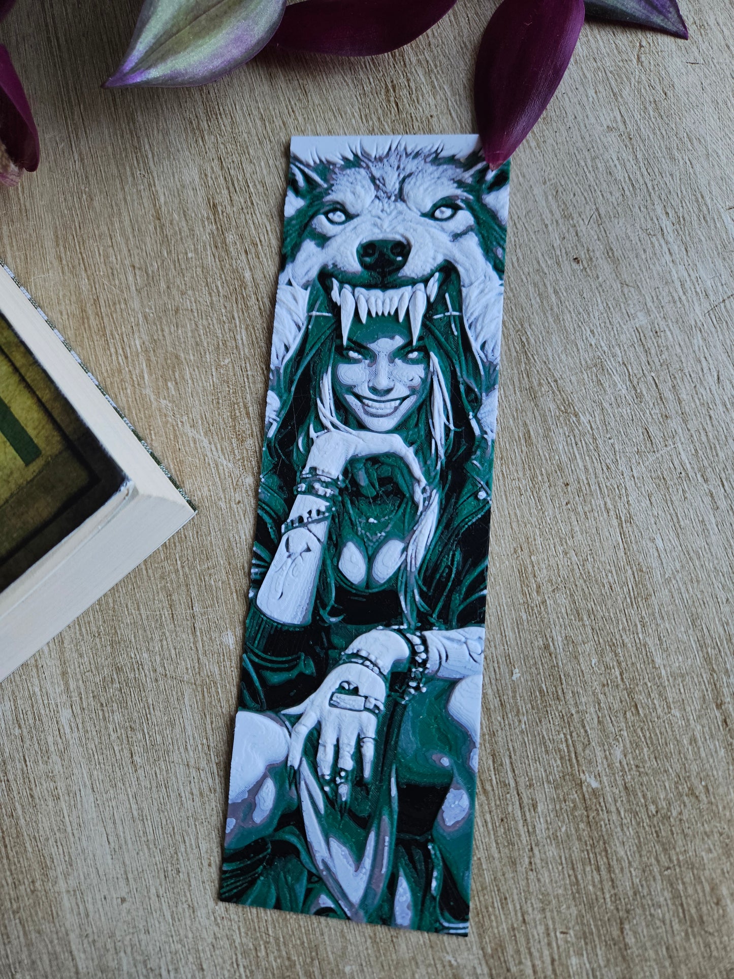 Fierce Wolf Spirit 3D Printed Bookmark – Tribal Mystique