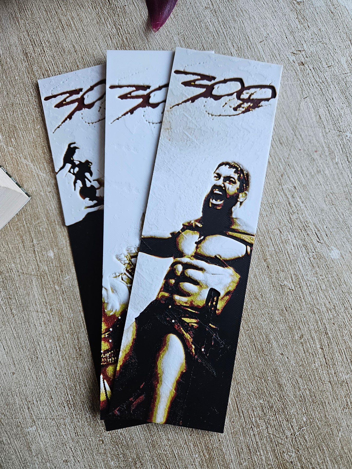 Set of 3 Spartan Warrior 300 Movie-Inspired 3D Printed Bookmarks | Perfect for Action & Epic Movie Fans