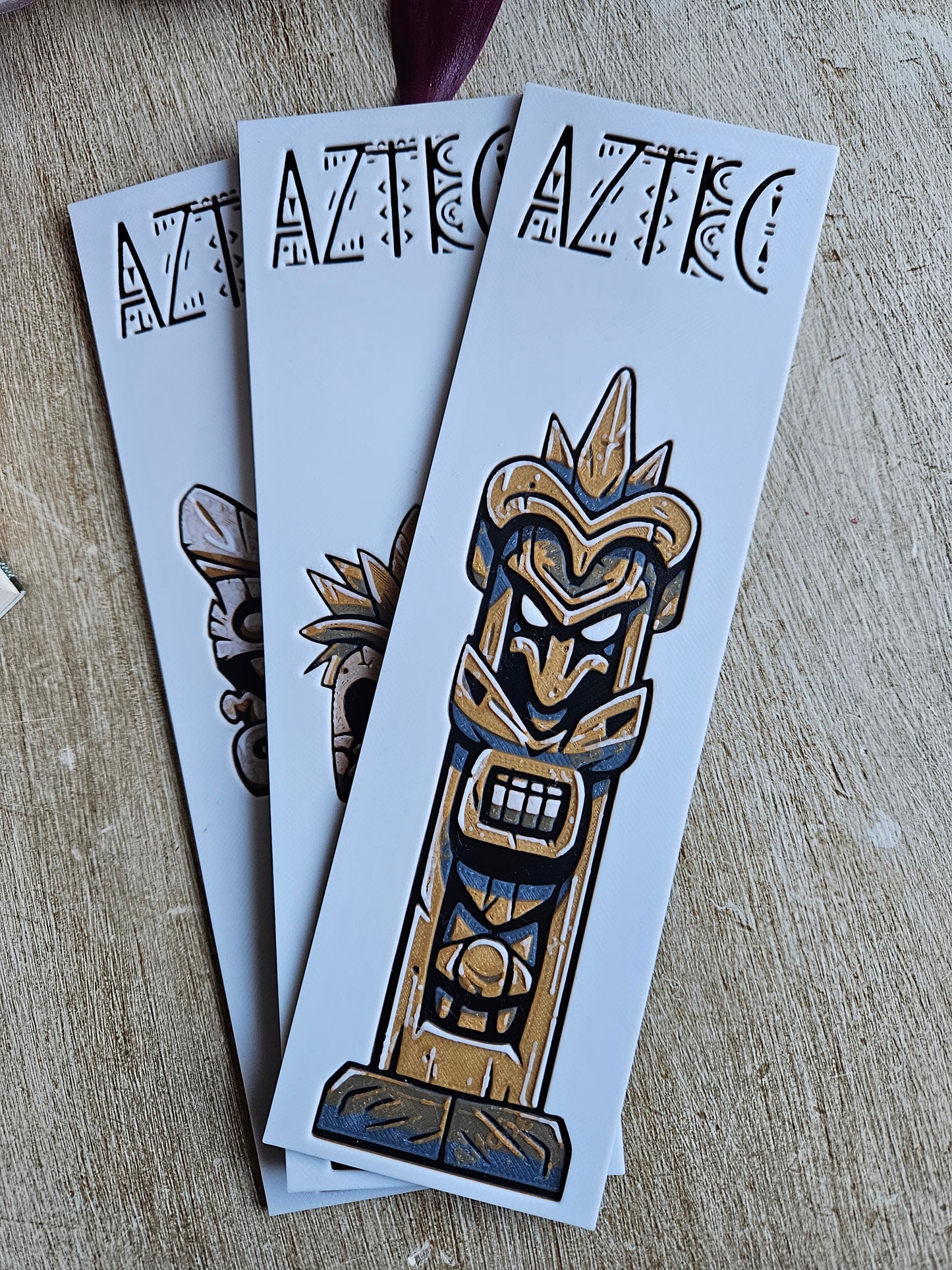 Set of 3 Aztec-Inspired 3D Printed Bookmarks | Perfect for History and Culture Enthusiasts