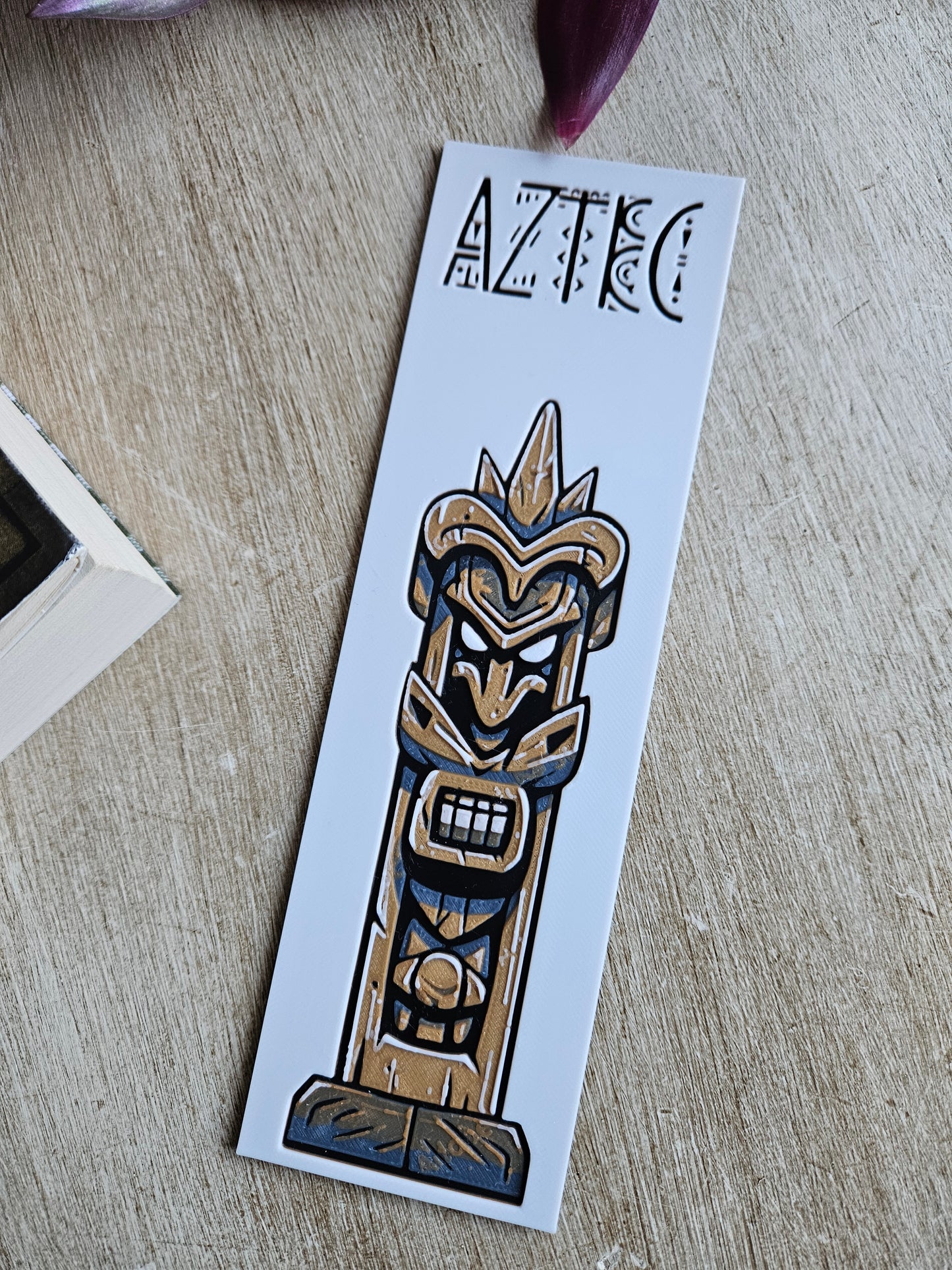 Aztec-Inspired 3D Printed Bookmark – Ancient Art Design