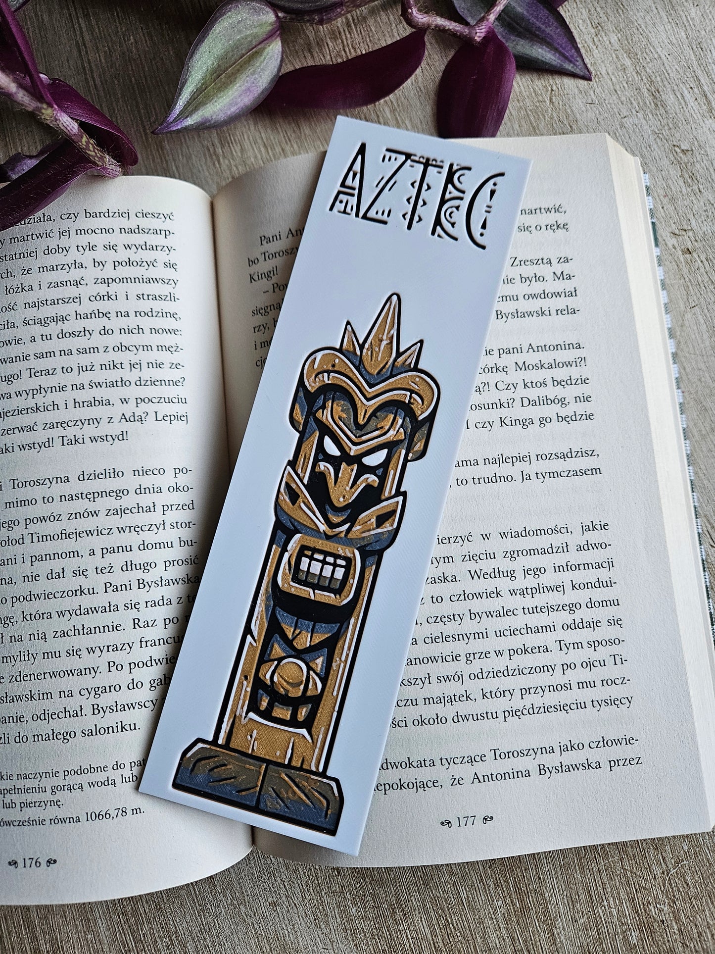 Aztec-Inspired 3D Printed Bookmark – Ancient Art Design