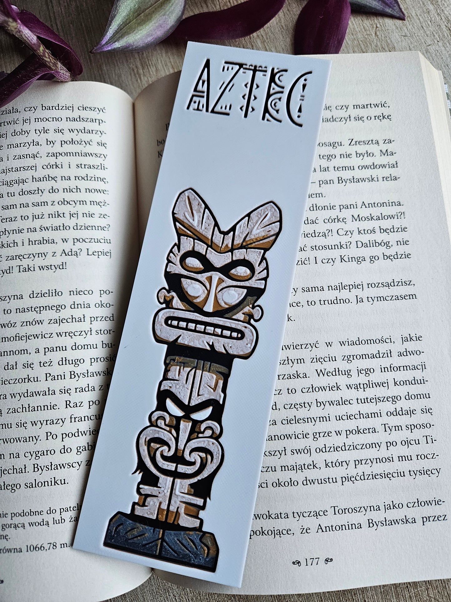 Aztec Totem 3D Printed Bookmark – Unique Tribal Design