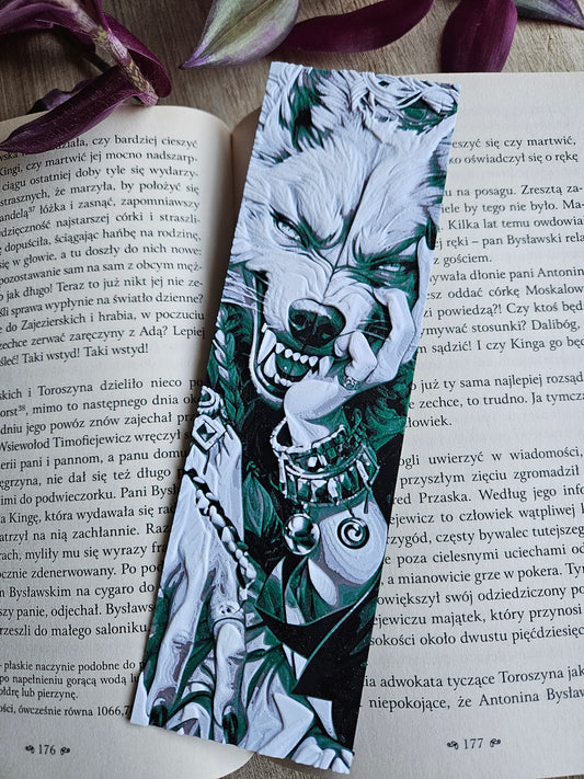 Wild Spirit Wolf Art Bookmark - Unique Fantasy Illustration for Book Lovers