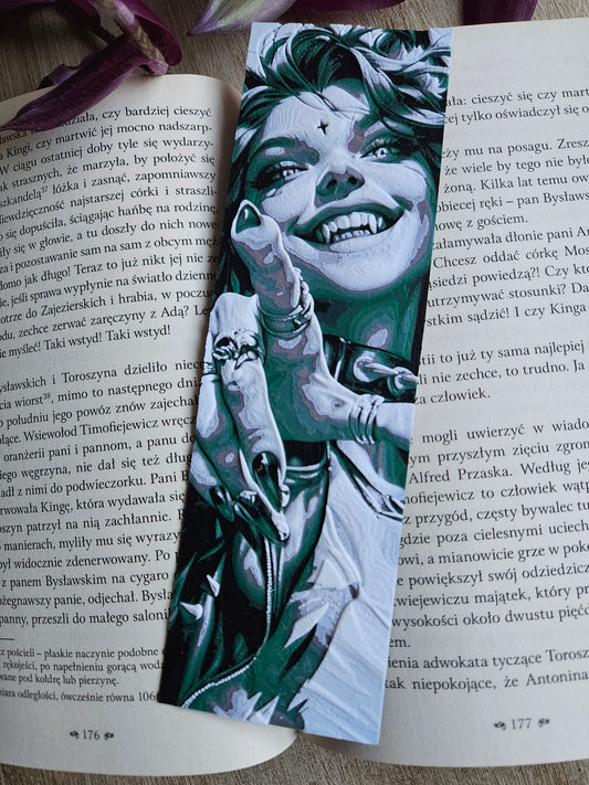 Tribal Wolf Girl 3D Printed Bookmark – Mystical Design for Book Lovers