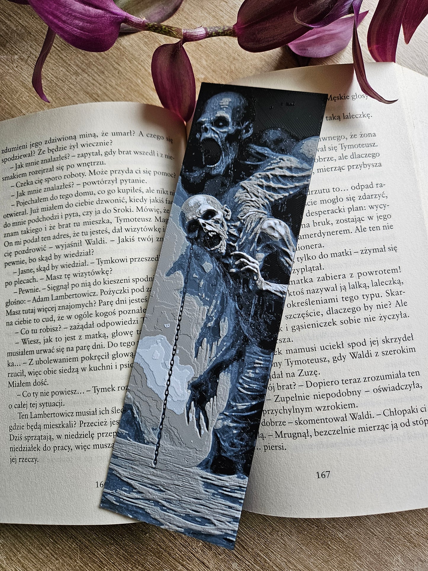 Set of 3 Dark Horror-Themed 3D Printed Bookmarks | Perfect for Fans of Macabre and Gothic Art