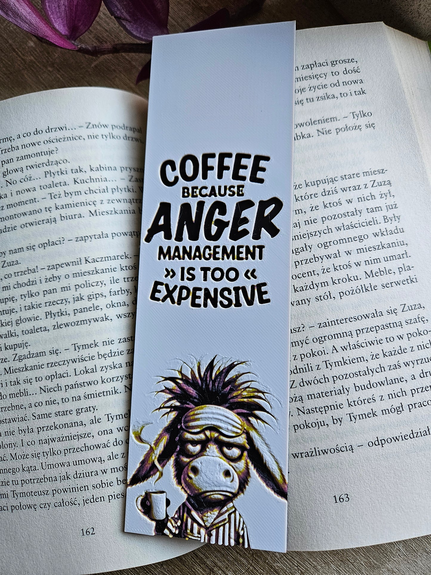 Set of 3 Funny Coffee-Themed 3D Printed Bookmarks | Perfect for Coffee Lovers and Readers