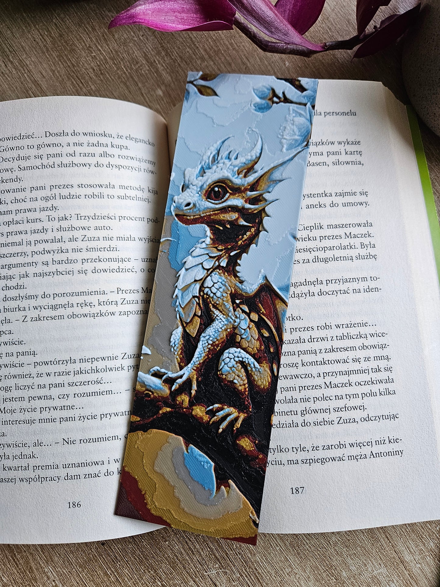 Set of 3 Dragon-Themed 3D Printed Bookmarks | Perfect for Fantasy Lovers