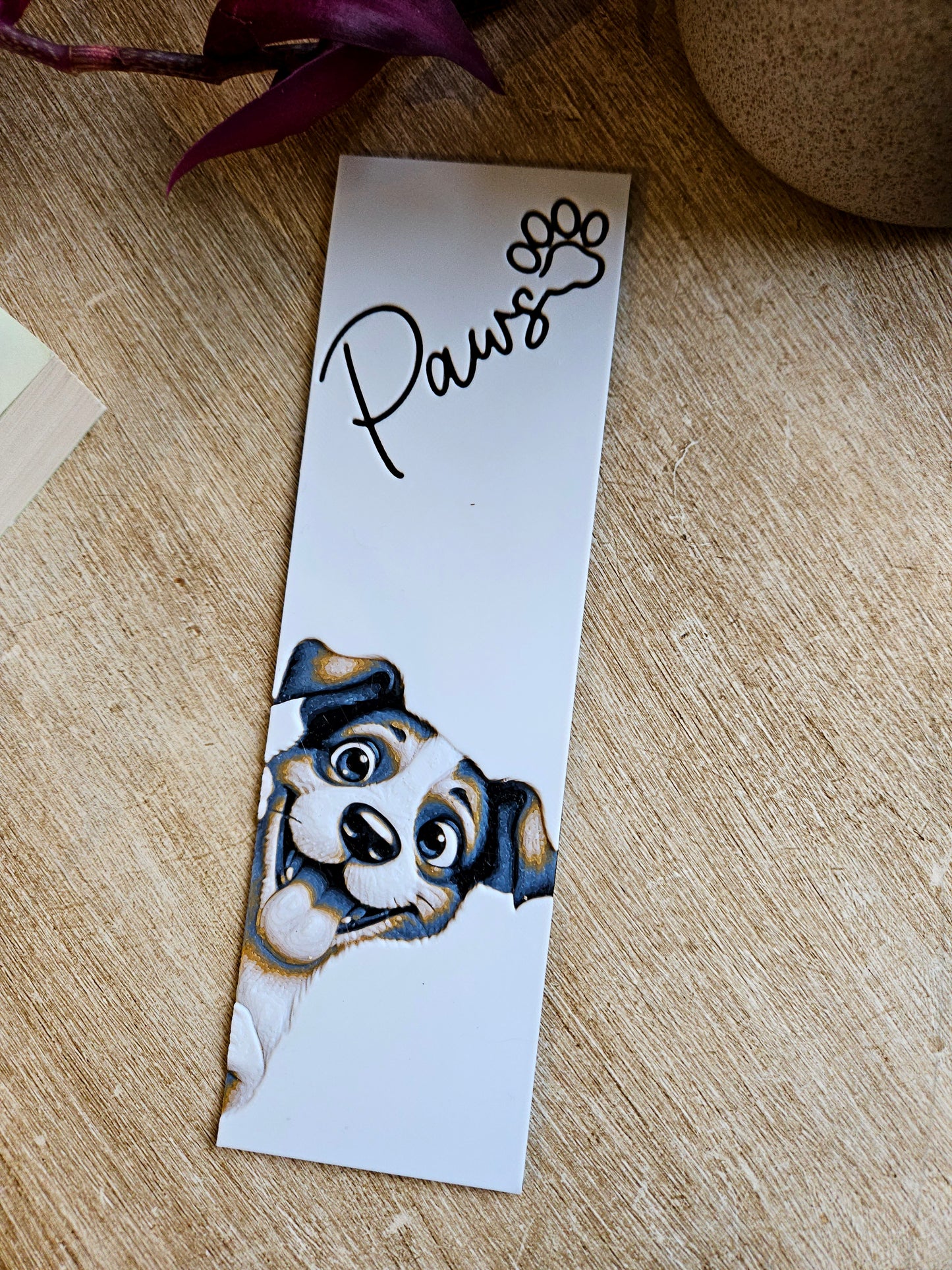 Playful Pup Paws 3D Printed Bookmark – Adorable Dog Design