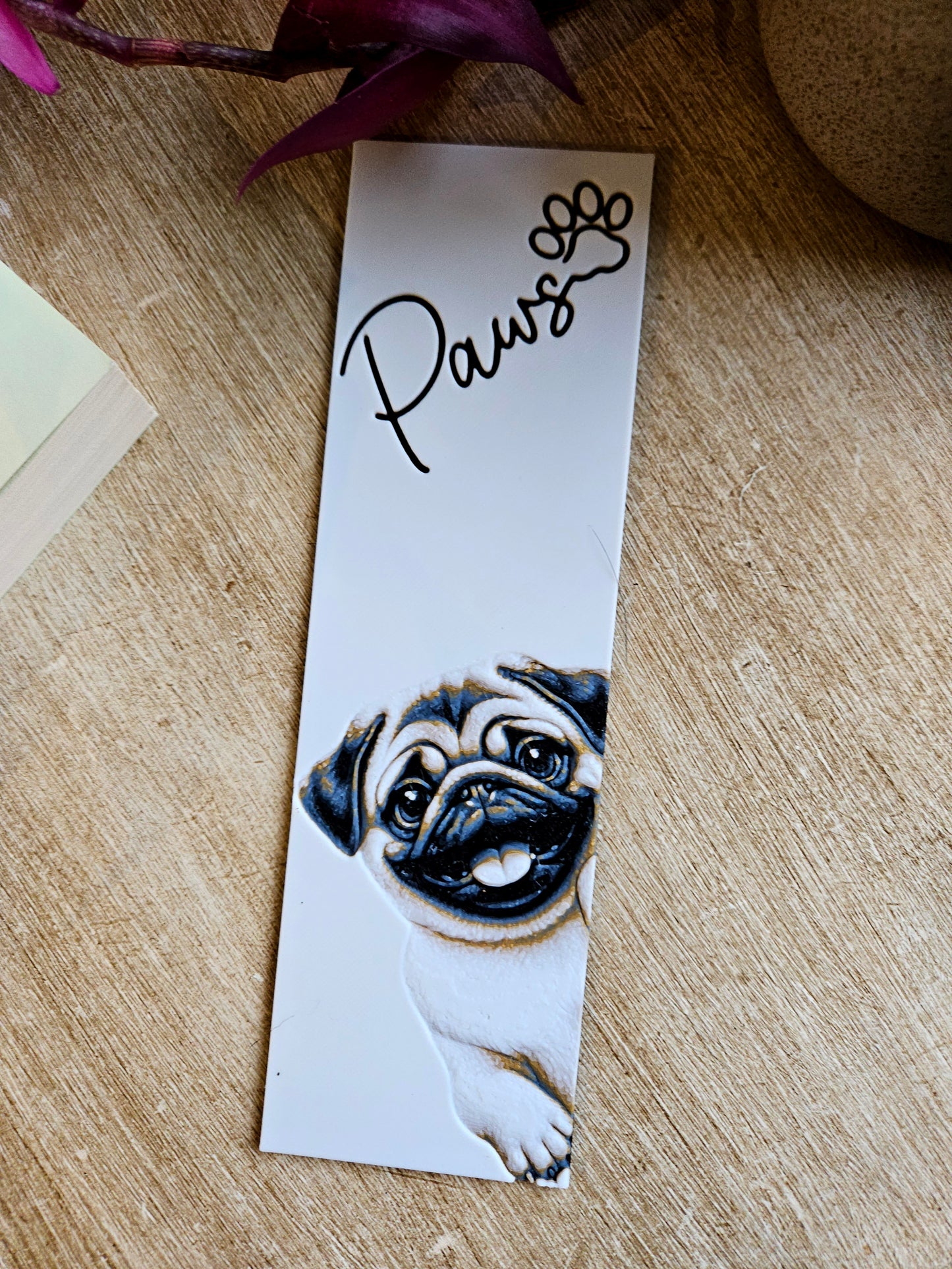 Pug Paws 3D Printed Bookmark – Adorable Dog Design