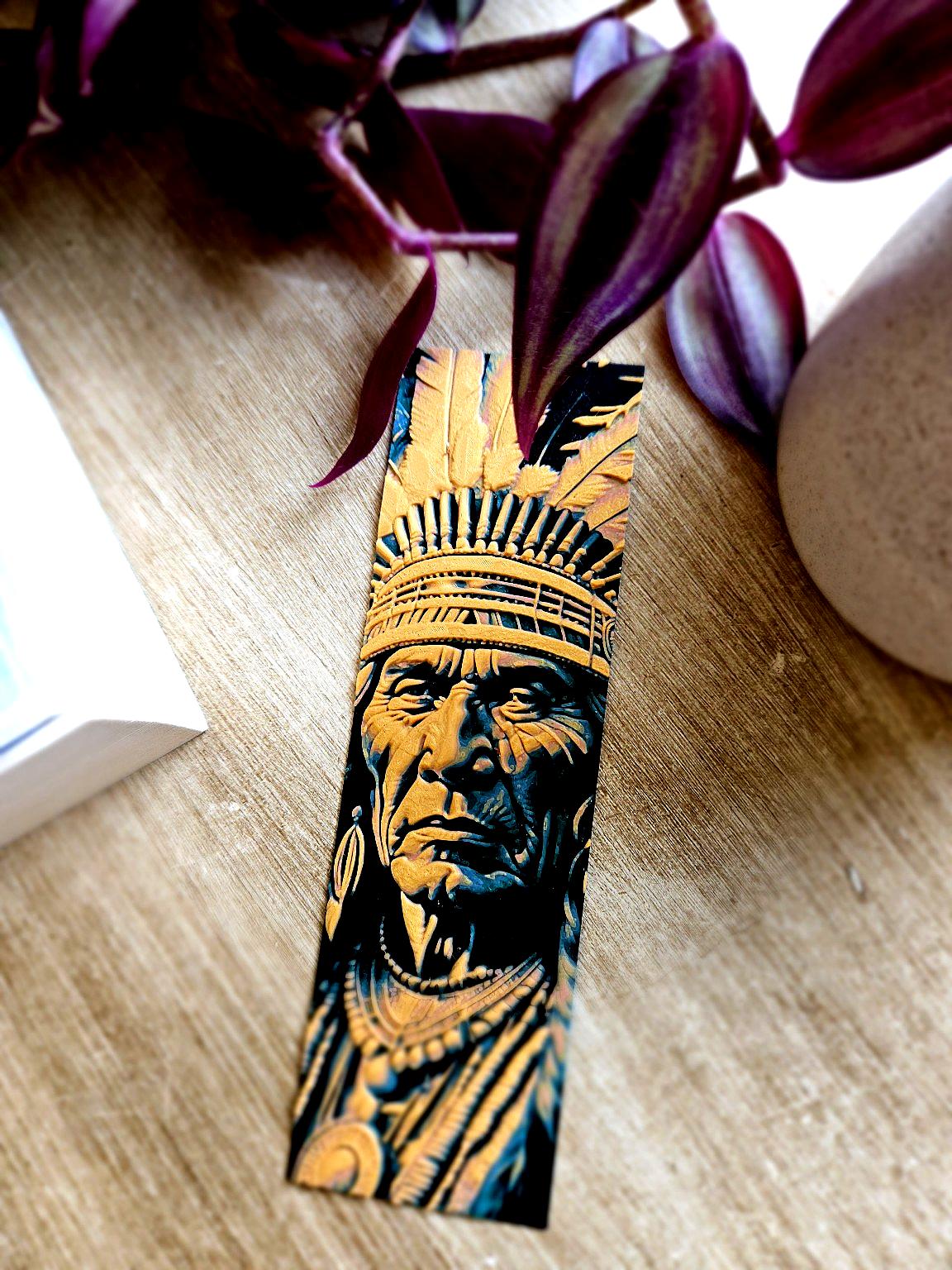 Noble Chief Bookmark – Striking Cultural Artwork