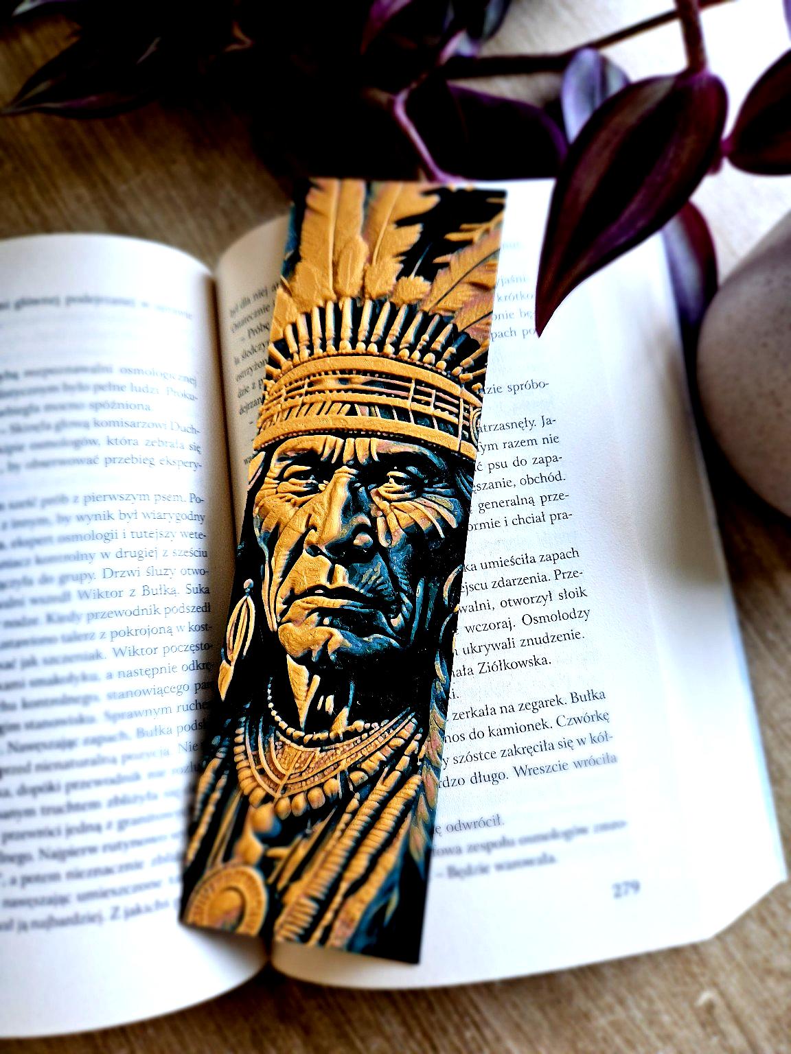 Noble Chief Bookmark – Striking Cultural Artwork