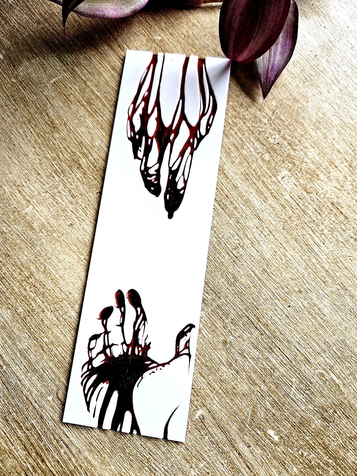 Dripping Blood Bookmark – Haunting Minimalism  Description: