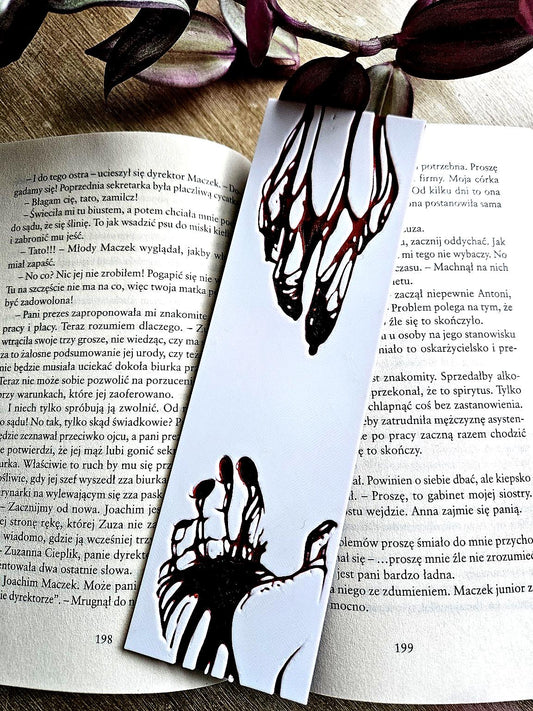 Dripping Blood Bookmark – Haunting Minimalism  Description: