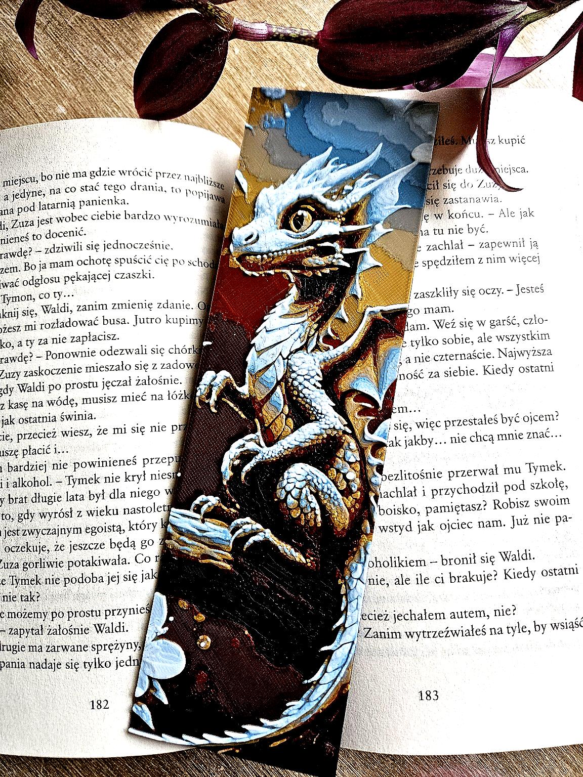 Fiery Dragon Bookmark – Captivating Fantasy Design