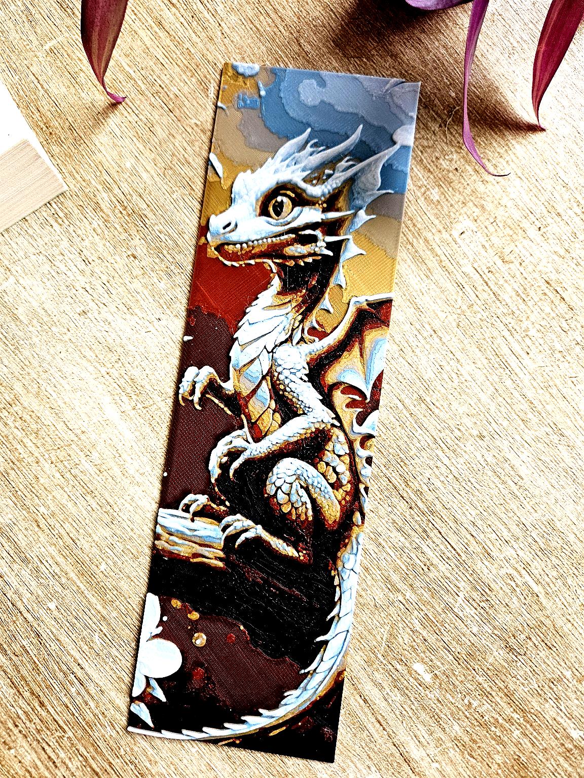 Fiery Dragon Bookmark – Captivating Fantasy Design