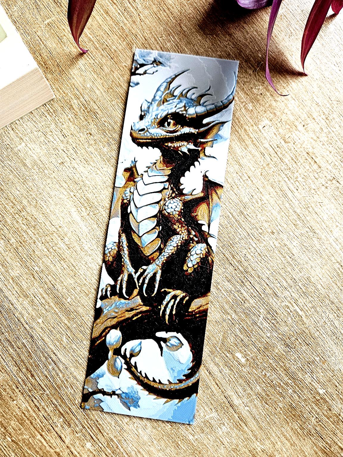 Perched Dragon Bookmark – Majestic Fantasy Design